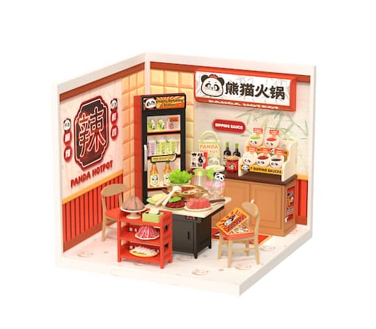 Michaels, Rolife® Super Creator Panda Hot Pot DIY Miniature Diorama – Category: Miniature Kits